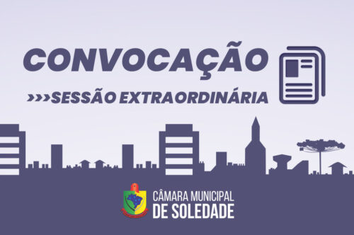 Convocação para sessão extraordinária dia 09/07